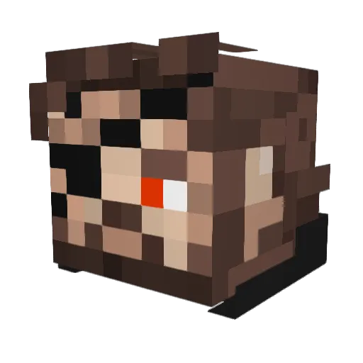 SauceTheShorts Minecraft avatar head, 3D render