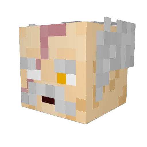 Saucelesss Minecraft avatar head, 3D render