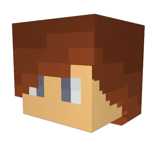 SauceyRed Minecraft avatar head, 3D render