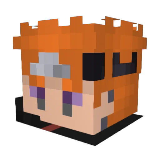 Sauci9 Minecraft avatar head, 3D render