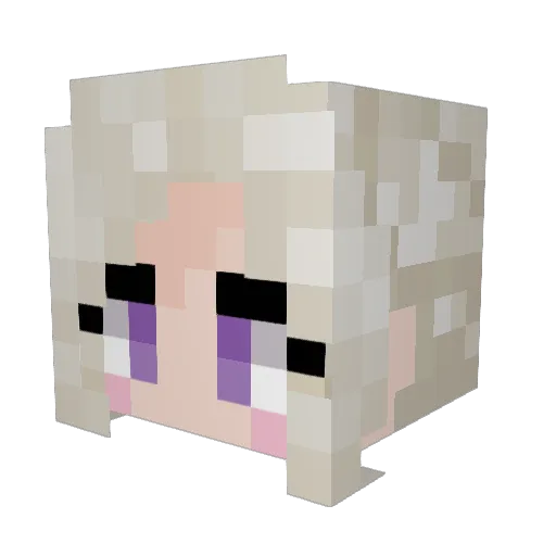 Sauciel Minecraft avatar head, 3D render