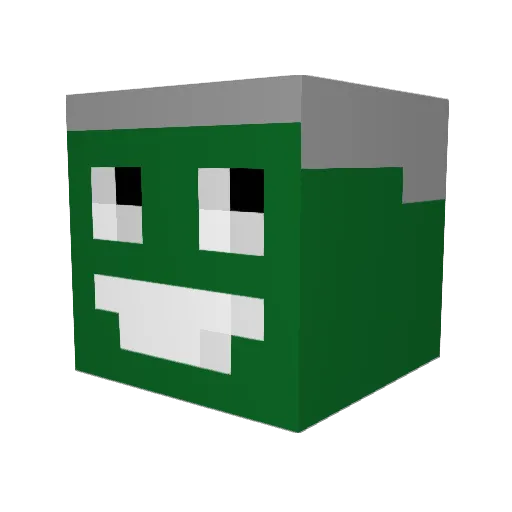SaucyElf Minecraft avatar head, 3D render