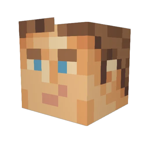 SaulZoodman Minecraft avatar head, 3D render