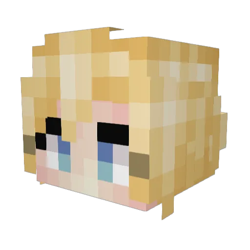 Saurahh Minecraft avatar head, 3D render