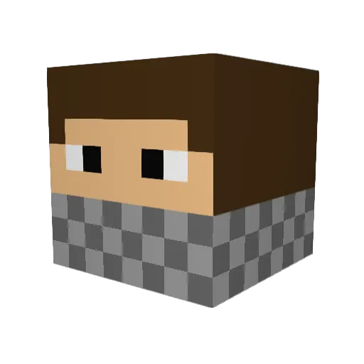 Saurnlol Minecraft avatar head, 3D render