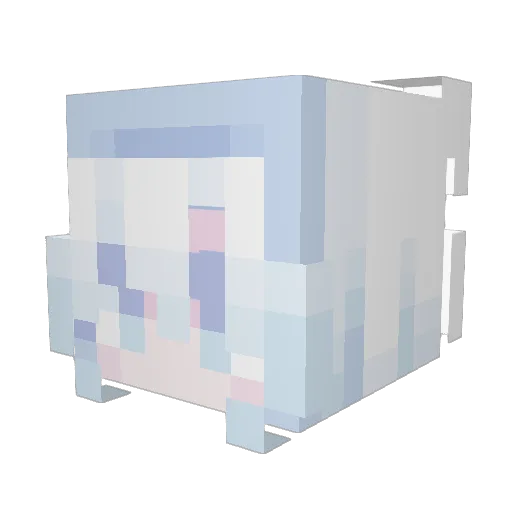Sauryyyyyyyy Minecraft avatar head, 3D render