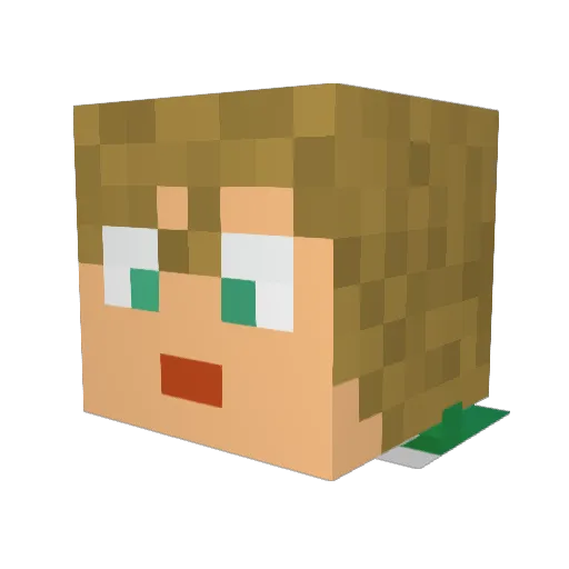 SausageMan70 Minecraft avatar head, 3D render