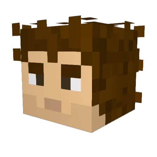 Sausageeeee Minecraft avatar head, 3D render