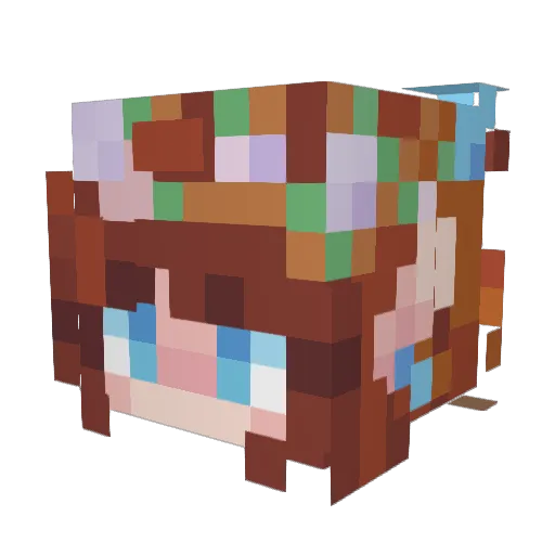 Savako_smile Minecraft avatar head, 3D render