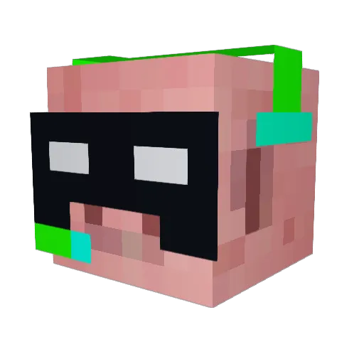 SaveThePigz Minecraft avatar head, 3D render