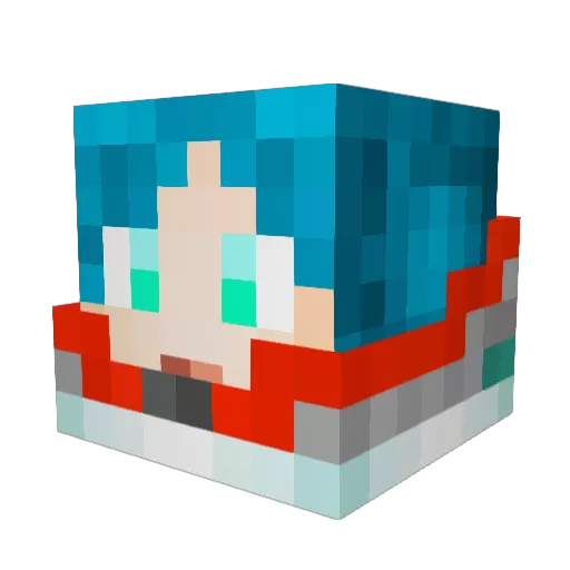 Savta Minecraft avatar head, 3D render