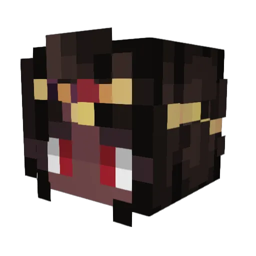 SawRedMan Minecraft avatar head, 3D render