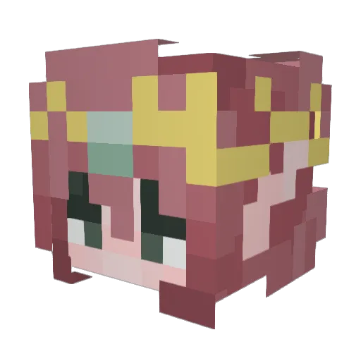 Sawaggy Minecraft avatar head, 3D render