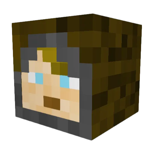 Saward7 Minecraft avatar head, 3D render