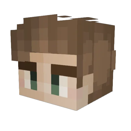 Sawlucky Minecraft avatar head, 3D render