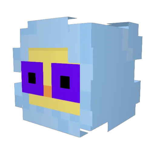 Sawsu Minecraft avatar head, 3D render