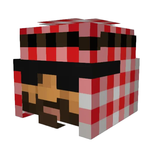 Sawtyz Minecraft avatar head, 3D render
