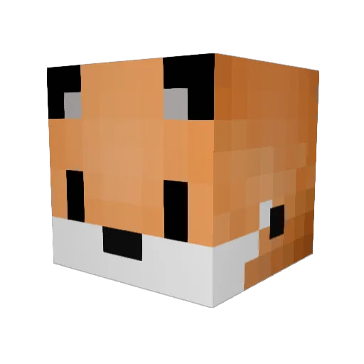 SawyerArcherFox Minecraft avatar head, 3D render