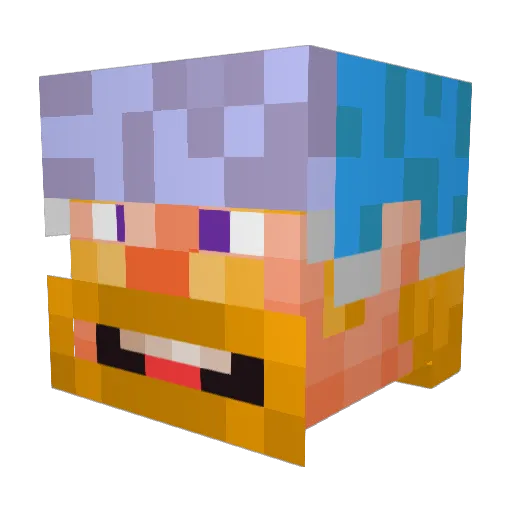 Saxicek Minecraft avatar head, 3D render