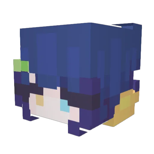 Saxnu Minecraft avatar head, 3D render