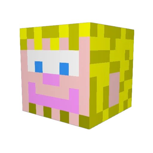 Sayazu Minecraft avatar head, 3D render