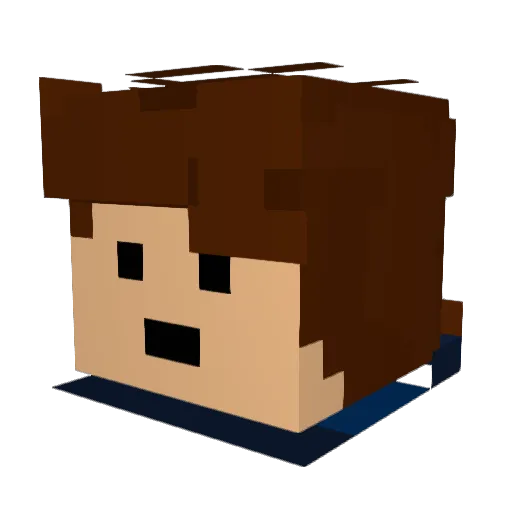 Sayesam Minecraft avatar head, 3D render