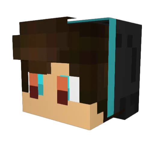 Sayika Minecraft avatar head, 3D render
