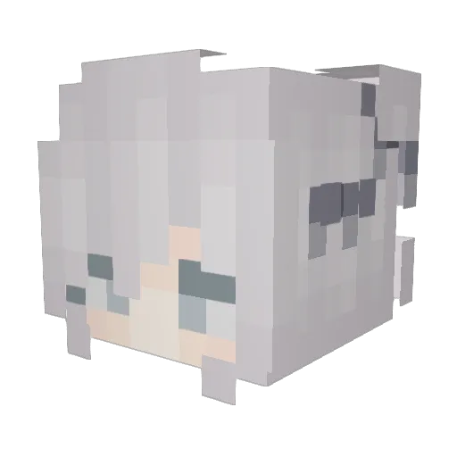 SayoHina Minecraft avatar head, 3D render