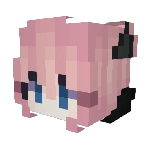 Sayochii Minecraft avatar head, 3D render