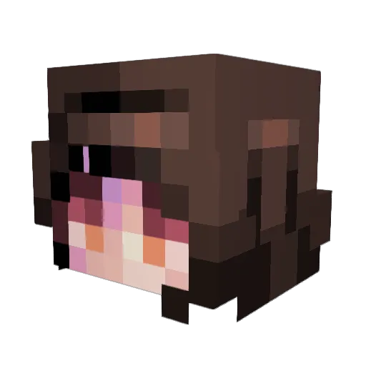 SayonaraYaya Minecraft avatar head, 3D render