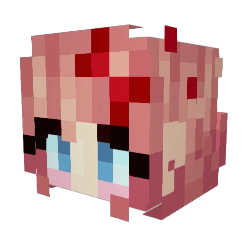 Sayonist Minecraft avatar head, 3D render