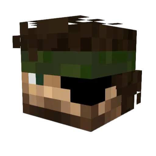 Sayori Minecraft avatar head, 3D render