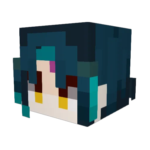 Sayoriee Minecraft avatar head, 3D render