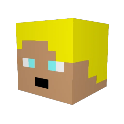 Sayrende Minecraft avatar head, 3D render
