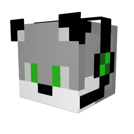 Sayzika Minecraft avatar head, 3D render
