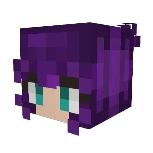 SazViolet Minecraft avatar head, 3D render