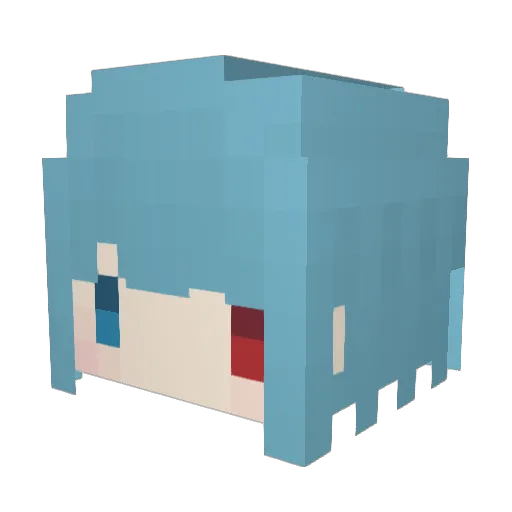 Sazakeri Minecraft avatar head, 3D render