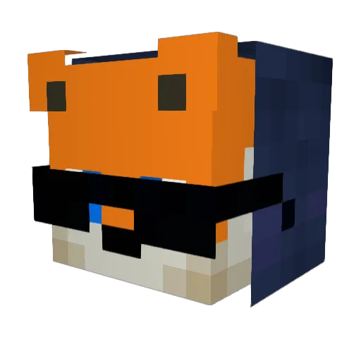 Sbaam Minecraft avatar head, 3D render