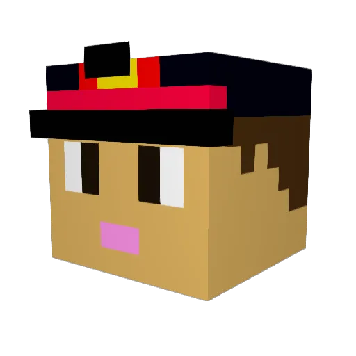 Sbrece Minecraft avatar head, 3D render