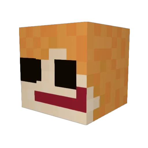 Scabang Minecraft avatar head, 3D render