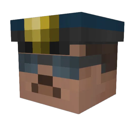 ScamPolice Minecraft avatar head, 3D render