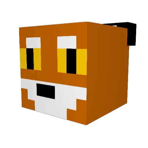 Scaper Minecraft avatar head, 3D render