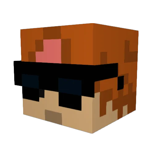 Scappbox Minecraft avatar head, 3D render