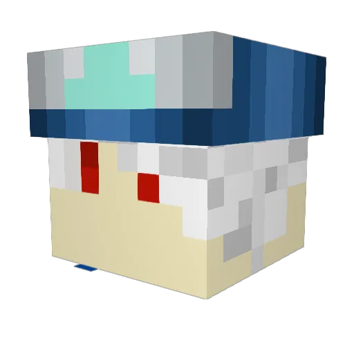 Scarcing Minecraft avatar head, 3D render
