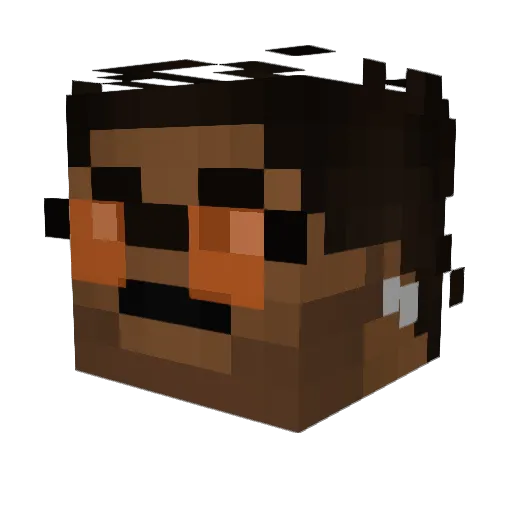 ScaredToLive Minecraft avatar head, 3D render
