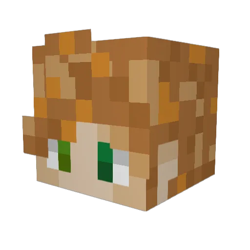 ScarfFruit Minecraft avatar head, 3D render