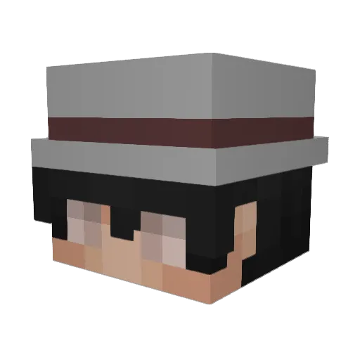 ScarfV Minecraft avatar head, 3D render