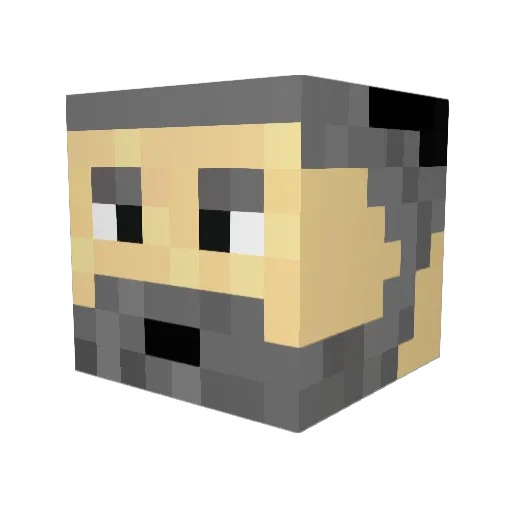 Scarfikx Minecraft avatar head, 3D render