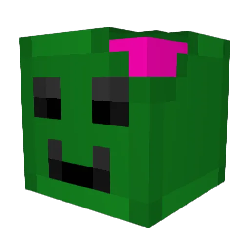 Scaring Minecraft avatar head, 3D render