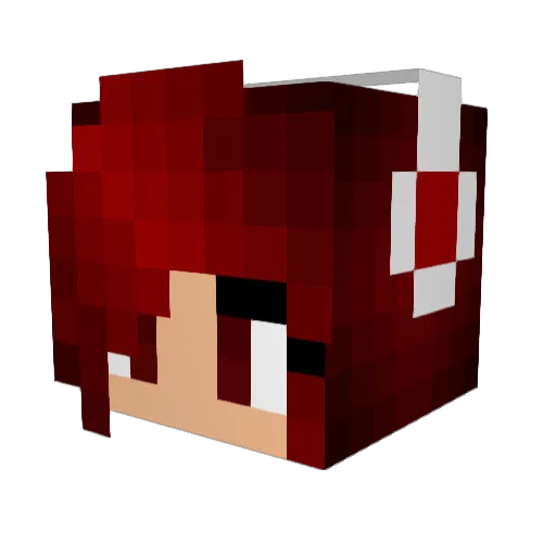 ScarletAnni Minecraft avatar head, 3D render